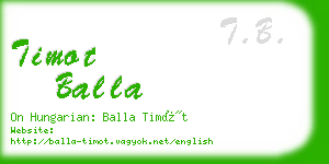 timot balla business card